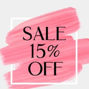 Everything is 15% off today